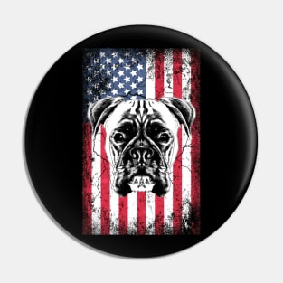 Patriotic Boxer American Flag Pin