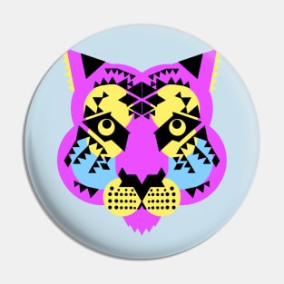 Tiger face, Neon Purple Pin