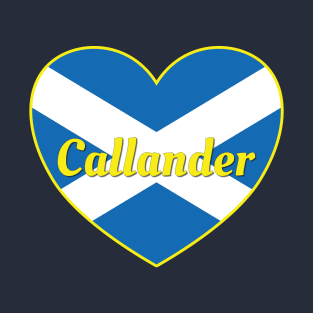 Callander Scotland UK Scotland Flag Heart T-Shirt