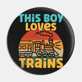 Kids This Boy Loves Trains - Train lover product Pin