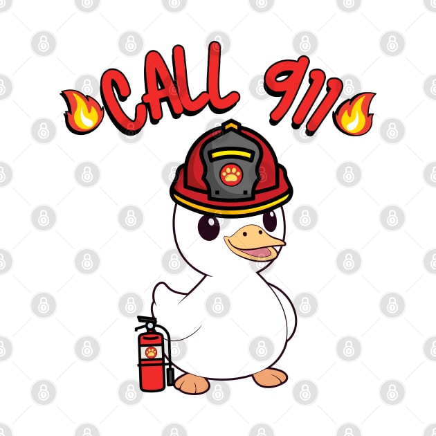 Funny Duck is a firefighter by Pet Station