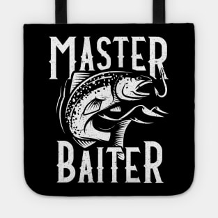 Master Baiter white print Tote