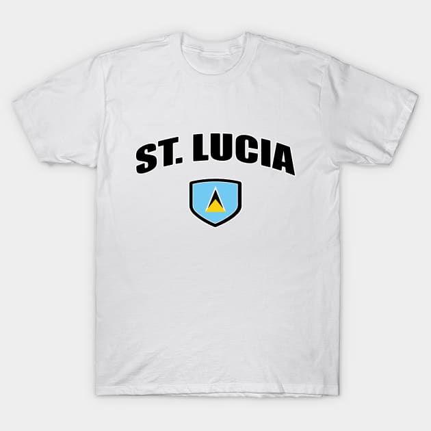 St Lucia National National Flag Shield T-Shirt