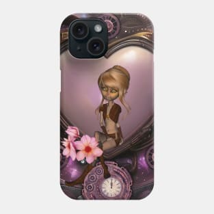 Wonderful steampunk heart with fairy Phone Case
