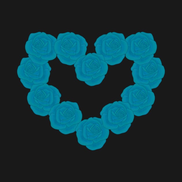 Teal roses heart by tothemoons