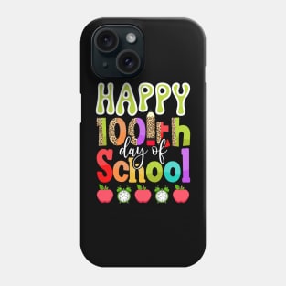 Cute 100th Day Of School 100 Days Leopard Rainbow Boys Girls Phone Case