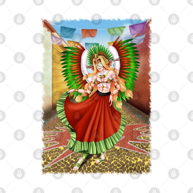 Christmas Quetzalcoatl Skirt Tecnica Mask Background Jagged by Antonydraws