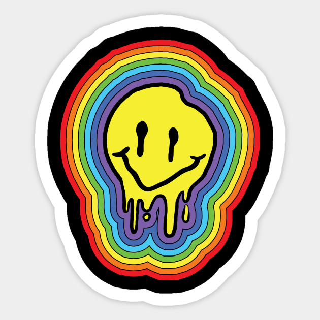 Kidcore Aesthetic Melting Smiling Face Nostalgia Kidcore Sticker Teepublic