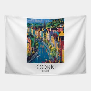 A Pop Art Travel Print of Cork - Ireland Tapestry