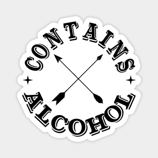 contains alcohol funny drinking logo Magnet