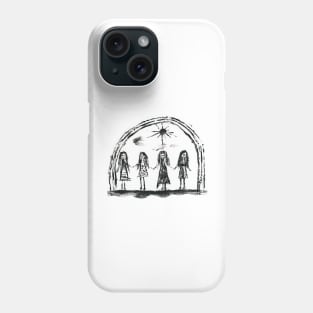 Stick girl (IV/IV) with friends (cut-out) Phone Case