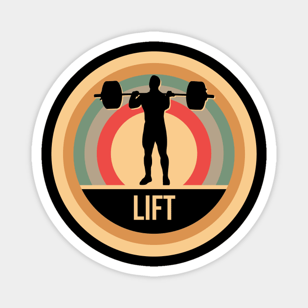 Retro Vintage Weight Lifting Gift For Weightlifters Magnet by OceanRadar