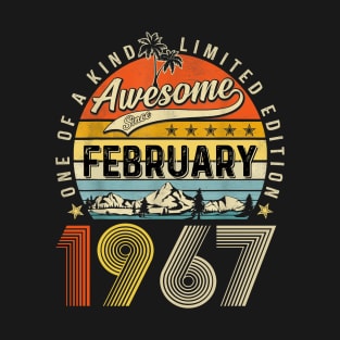 Awesome Since February 1967 Vintage 56th Birthday T-Shirt