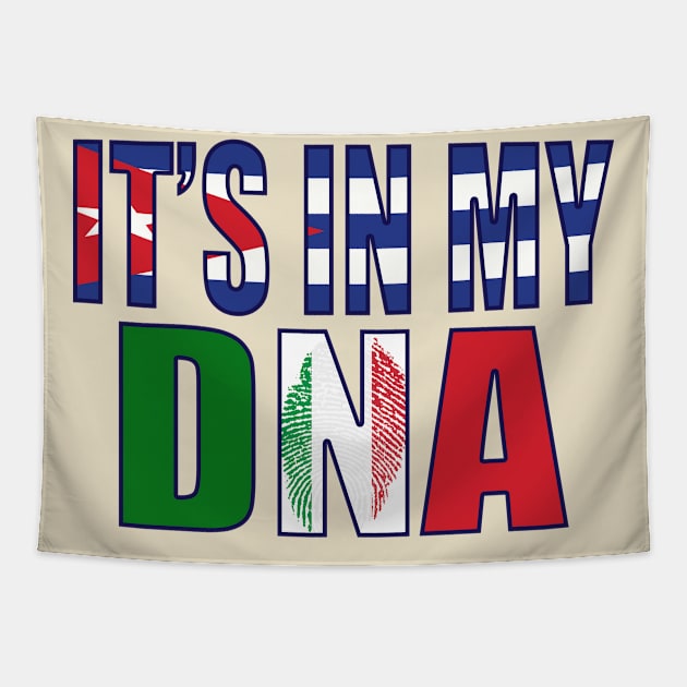 Cuban And Italian Mix Heritage DNA Flag Tapestry by Just Rep It!!