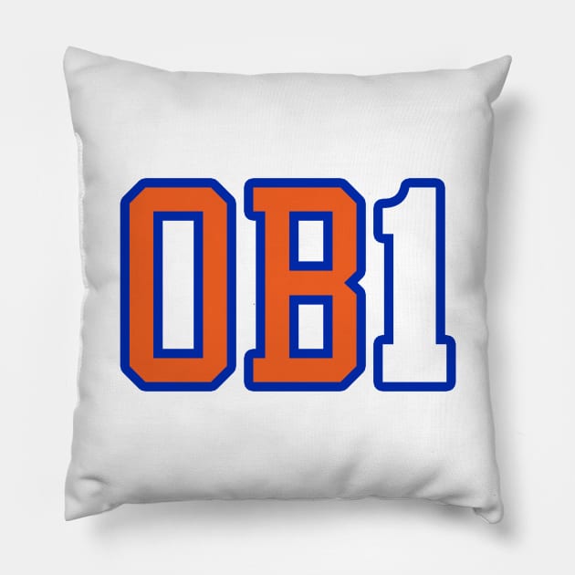 Obi Toppin - 'OB1' - New York Knicks (WHITE) Pillow by ny_islanders_fans