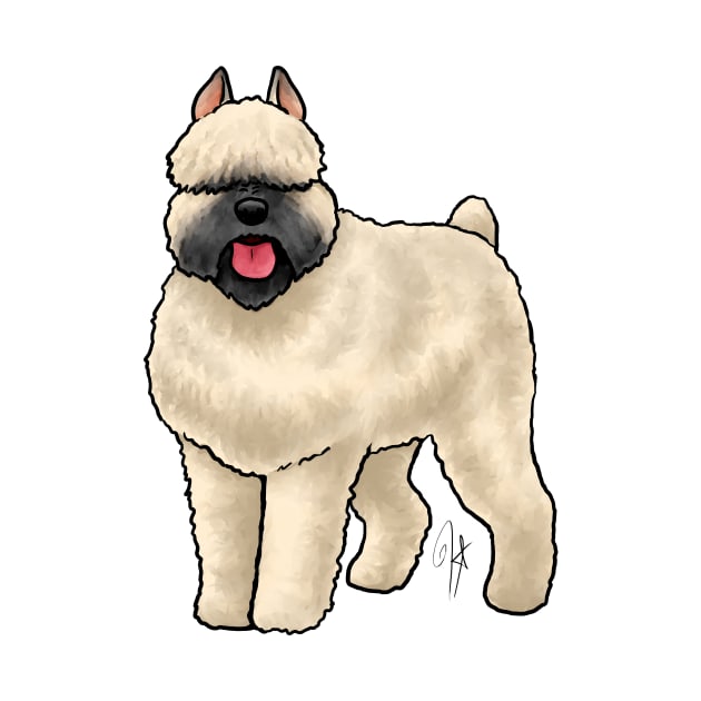 Dog - Bouvier des Flanders - Fawn Cropped by Jen's Dogs Custom Gifts and Designs