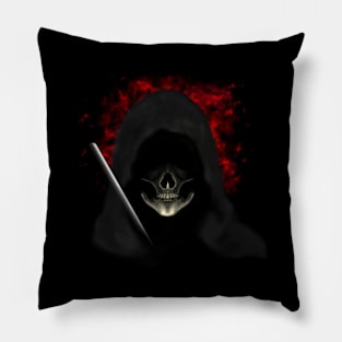 Ghostly horror halloween - Skull with hoodie Pillow