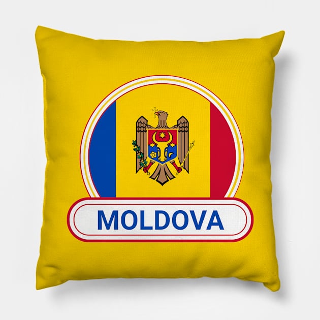 Moldova Country Badge - Moldova Flag Pillow by Yesteeyear