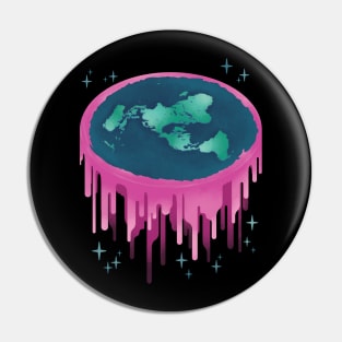 Neon Drippy Flat Earth Pin