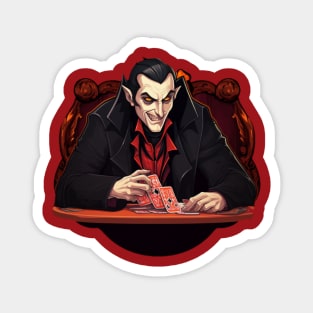 dracula playing poker Magnet