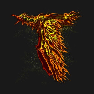 Phoenix Bird On Fire Fantasy T-Shirt