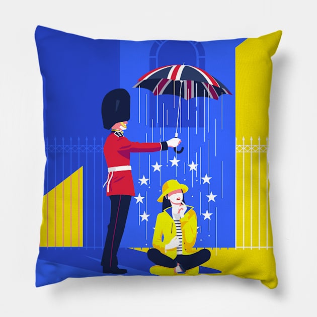 Brexit - night & day Pillow by fabiengilbert