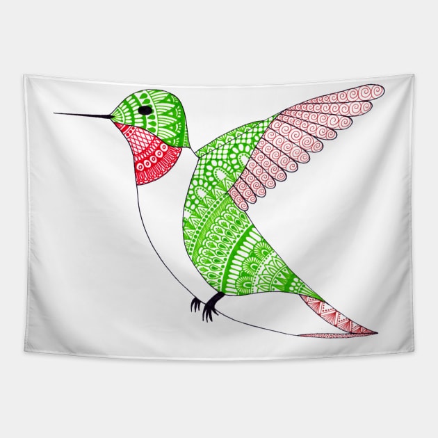 Ruby-Throated Hummingbird Tapestry by calenbundalas