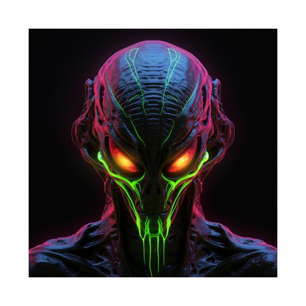 Alien Neon Art 9 by AstroRisq