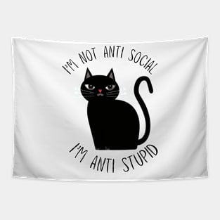 Anti Social & Stupid Cat Tapestry