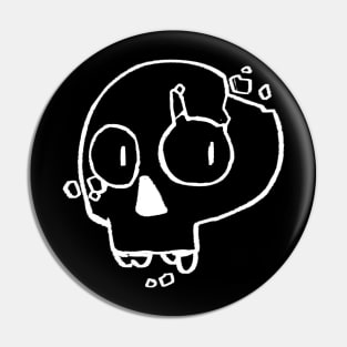 broken skull "dark transparent" Pin