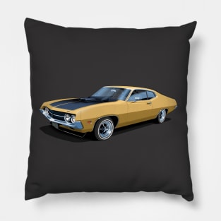 1970 Ford Torino Cobra Jet in yellow gold Pillow