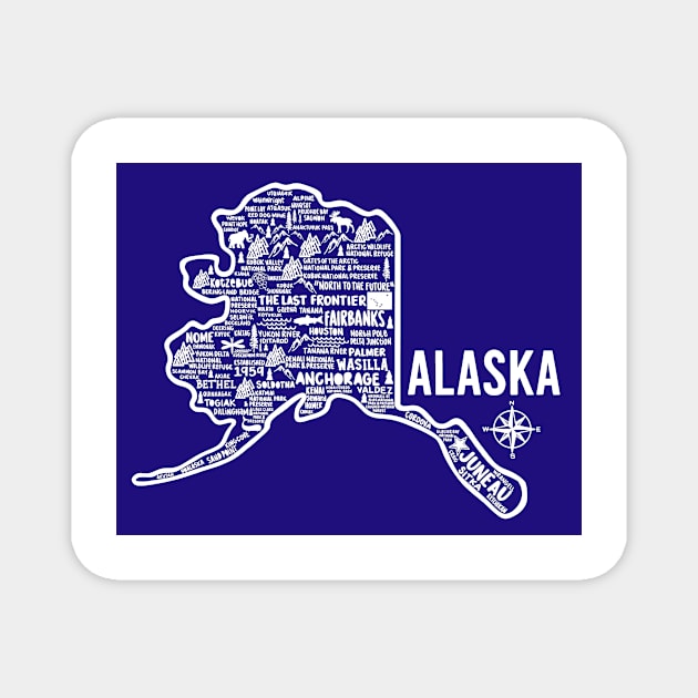 Alaska Map Magnet by fiberandgloss