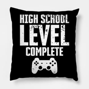 High School Level Complete Graduation Tshirt Gamer Graduate Pillow