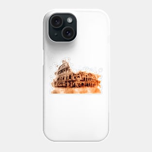 Rome Colosseum watercolor painting Phone Case