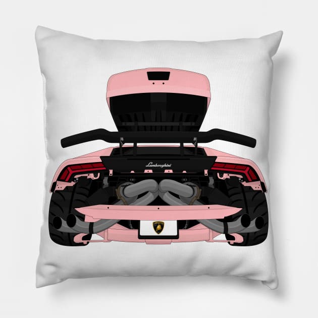 HURACAN PINK Pillow by VENZ0LIC