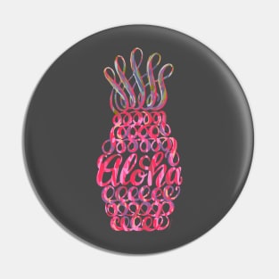 Pink Pineapple Aloha Hawaii Unique Hawaiian Art Pin