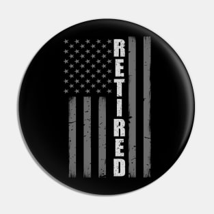 Retired Corrections Officer Gift - Thin Silver Line Flag Pin