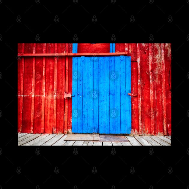 Blue Door On Red by Robert Alsop