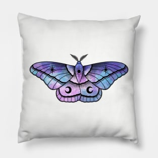 Cool Watercolour Moth black Pillow