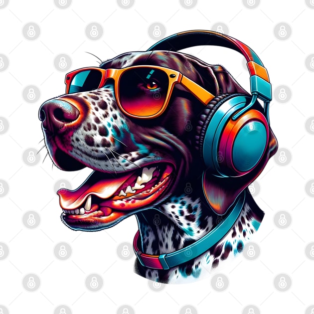 German Shorthaired Pointer Smiling DJ with Energetic Beats by ArtRUs