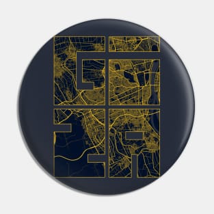 Giza, Egypt City Map Typography - Gold Art Deco Pin