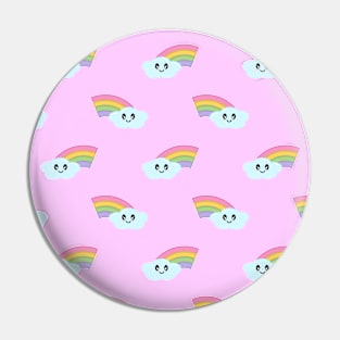 Kawaii Cute Rainbow Pattern in Pink Pin