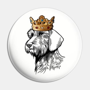 Wirehaired Dachshund Dog King Queen Wearing Crown Pin