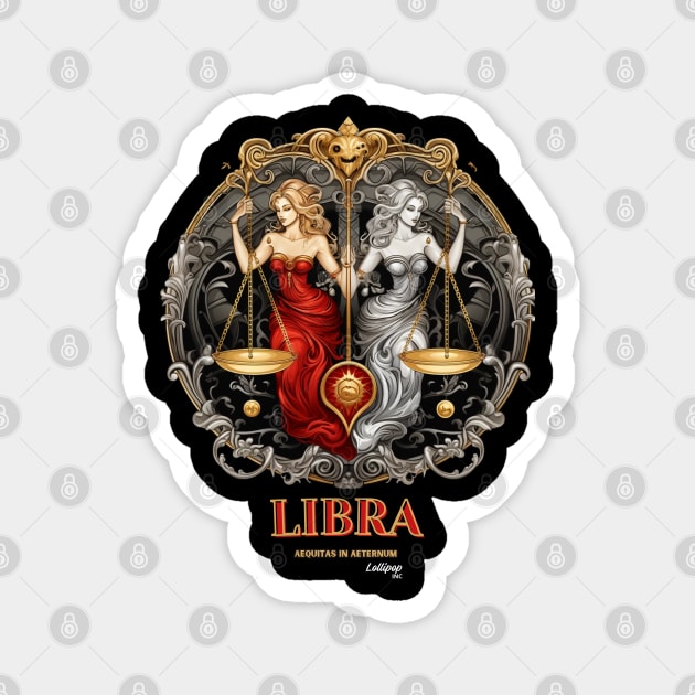 Dark Zodiac Libra: The Scales of Justice Magnet by LollipopINC