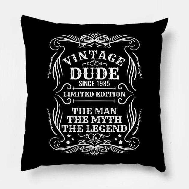 Vintage Dude 1985 Gift Pillow by pa2rok