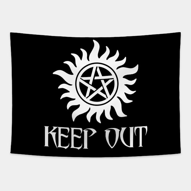 Keep Out - Anti-Possession Tapestry by DreamStatic