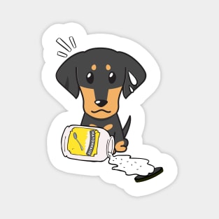 Cute dachshund spilled mayonnaise Magnet