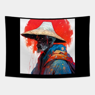 Old Black Samurai IV Tapestry