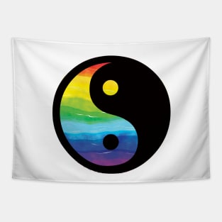 rainbow yin yang Tapestry