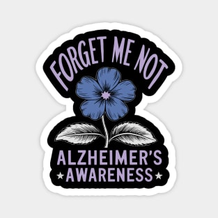 Forget Me Not Alzheimer's Awareness Colorful Design Magnet
